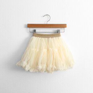 NWT Pretty Girls Tutu Skirt Pettiskirt Princess Ballerina Tulle Layer Cream 3T
